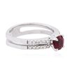 Image 2 : 14KT White Gold 0.80ct Ruby and Diamond Ring