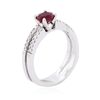 Image 3 : 14KT White Gold 0.80ct Ruby and Diamond Ring