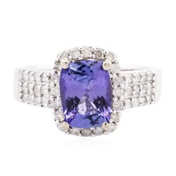 14KT White Gold 2.08ct Tanzanite and Diamond Ring