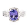 Image 1 : 14KT White Gold 2.08ct Tanzanite and Diamond Ring