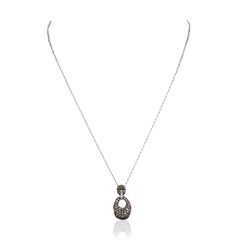 14KT White Gold 0.16ctw Diamond Pendant With Chain