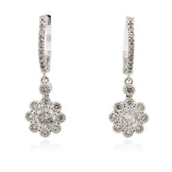 14KT White Gold 1.36ctw Diamond Earrings