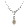 Image 1 : 18KT White Gold 29.11ct Opal and Diamond Necklace