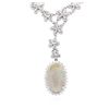 Image 2 : 18KT White Gold 29.11ct Opal and Diamond Necklace