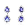 Image 1 : 14KT White Gold 11.00ctw Tanzanite and Diamond Earrings