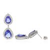 Image 2 : 14KT White Gold 11.00ctw Tanzanite and Diamond Earrings
