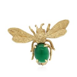 14KT Yellow Gold 1.72ct Agate Bee Pin