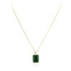 Image 1 : 14KT Yellow Gold 9.14ct Emerald and Diamond Pendant With Chain