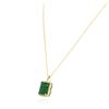 Image 3 : 14KT Yellow Gold 9.14ct Emerald and Diamond Pendant With Chain