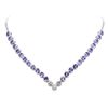 Image 1 : 14KT White Gold 16.08ctw Tanzanite and Diamond Necklace