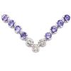 Image 2 : 14KT White Gold 16.08ctw Tanzanite and Diamond Necklace