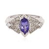 Image 1 : 14KT White Gold 1.00ct Tanzanite and Diamond Ring