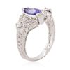 Image 3 : 14KT White Gold 1.00ct Tanzanite and Diamond Ring