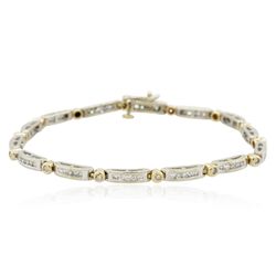 14KT Two-Tone Gold 0.59ctw Diamond Bracelet