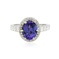 18KT White Gold 2.36ct Tanzanite and Diamond Ring