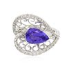 Image 1 : 14KT White Gold 2.08ct Tanzanite and Diamond Ring