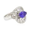 Image 2 : 14KT White Gold 2.08ct Tanzanite and Diamond Ring
