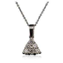 14KT White Gold 0.75ctw Diamond Pendant With Chain