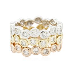 14KT Three-Tone Gold 1.37ctw Diamond Rings