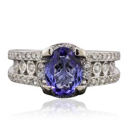 14KT White Gold 1.40ct Tanzanite and Diamond Ring