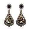 Image 1 : Silver and Gold 0.90ctw Blue Crystal and Cubic Zirconia Earrings