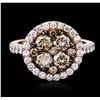 Image 1 : 14KT Rose Gold 1.89ctw Diamond Ring