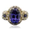 Image 1 : 14KT Yellow Gold 4.01ct Tanzanite, Sapphire and Diamond Ring