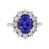 Image 1 : 14KT White Gold 4.42ct Tanzanite and Diamond Ring