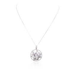 14KT White Gold 1.00ctw Diamond Pendant With Chain