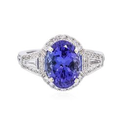 18KT White Gold 5.05ct Tanzanite and Diamond Ring