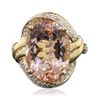 Image 1 : 14KT Yellow Gold 8.95ct Morganite and Diamond Ring