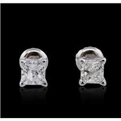 14KT White Gold 1.07ctw Diamond Solitaire Earrings