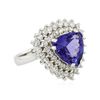 Image 2 : 14KT White Gold 5.15ct Tanzanite and Diamond Ring