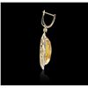 Image 2 : 14KT Yellow Gold 35.28ctw Citrine and Diamond Earrings