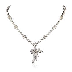 14KT White Gold 3.82ctw Diamond Necklace