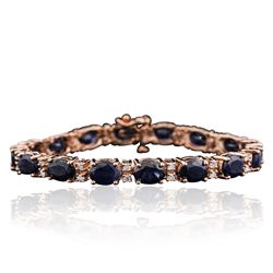 14KT Rose Gold 22.24ctw Sapphire and Diamond Bracelet