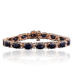 14KT Rose Gold 22.24ctw Sapphire and Diamond Bracelet