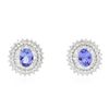 Image 1 : 14KT White Gold 2.44ctw Tanzanite and Diamond Stud Earrings