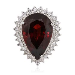 14KT White Gold 11.69ct Almandite Garnet and Diamond Ring