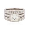 Image 1 : Platinum and 14KT White Gold 2.72ctw Diamond Wedding Ring Set