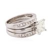 Image 2 : Platinum and 14KT White Gold 2.72ctw Diamond Wedding Ring Set