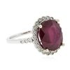 Image 2 : 14KT White Gold 8.36ct Ruby and Diamond Ring