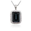 Image 2 : 14KT White Gold 44.43ct Topaz and Diamond Pendant With Chain