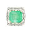 Image 1 : 14KT White Gold 11.78ct Emerald and Diamond Ring