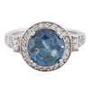 Image 1 : 14KT White Gold 4.43ctw Blue Diamond Ring