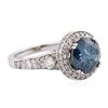 Image 2 : 14KT White Gold 4.43ctw Blue Diamond Ring