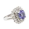 Image 2 : 14KT White Gold 3.11ct Tanzanite and Diamond Ring