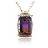 Image 2 : 14KT Yellow Gold 73.39ct Ametrine & Diamond Pendant with Chain