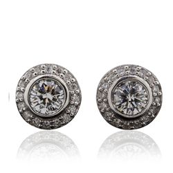 14KT White Gold 1.30ctw Diamond Stud Earrings