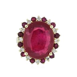 14KT Yellow Gold 16.58ctw Ruby and Diamond Ring